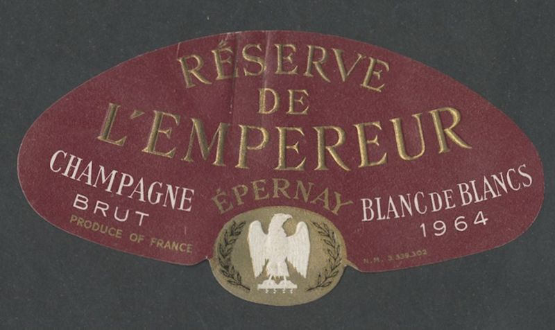Réserve de l'Empereur. Champagne Brut. Champagne Mercier [bottle labels], 1964