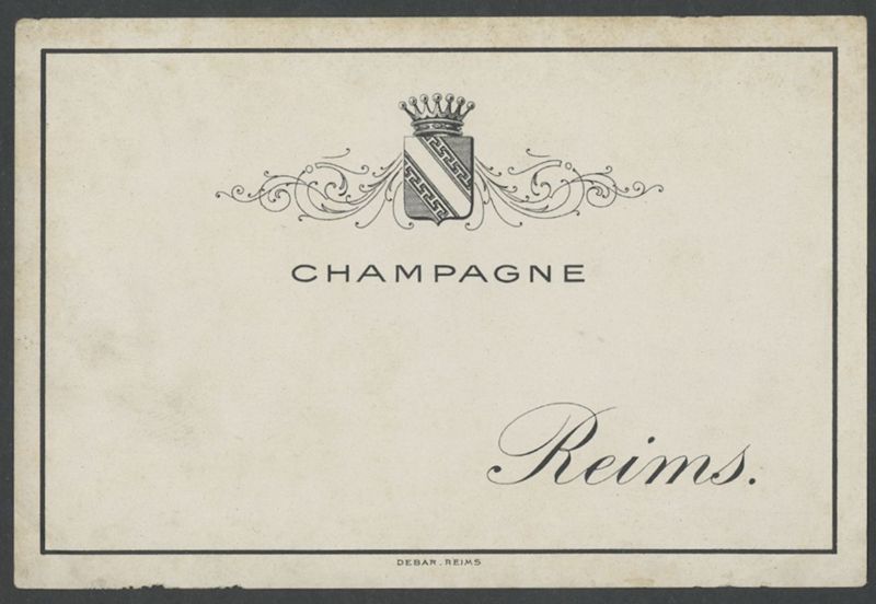 Champagne Reims [bottle labels], Imprimerie Debar & Cie, primer terç del segle XX