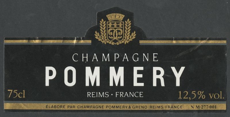 Champagne Pommery. Campagne Pommery & Greno [bottle labels], darrer quart del segle XX