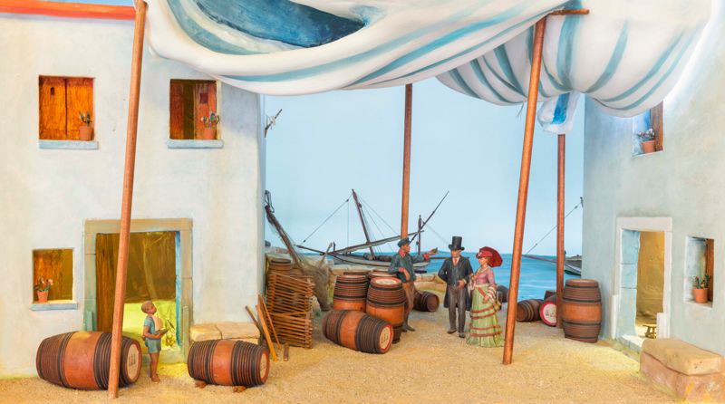 L'EXPEDICIÓ DE VINS [diorama], Albornà Termens, Joan, Albornà Termens, Ramon, Boada, Pau, Güell i Cortina, Lluís Maria, Bertran, Castells Martí, Martí, entre el 1950 i 1952.