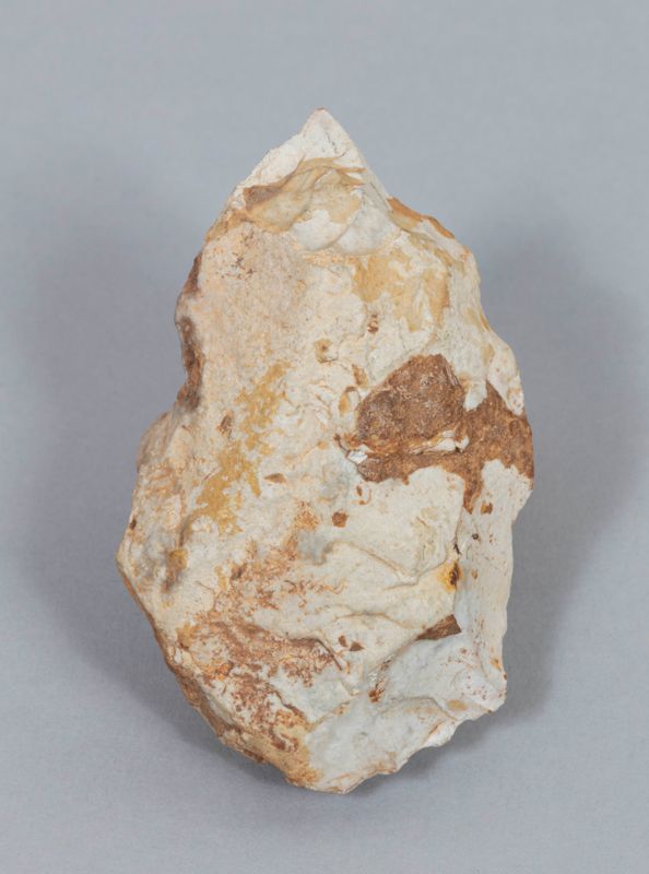 Rascadora-burí bifacial [side scraper], paleolític inferior, Noguera de Baix