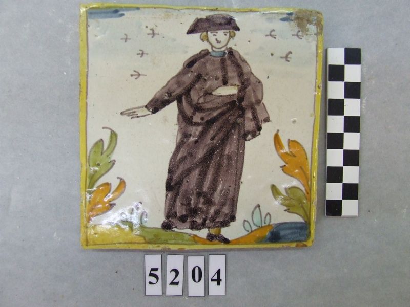 Capellà amb hàbit civil [rajola d'oficis], desconegut, segle XVIII