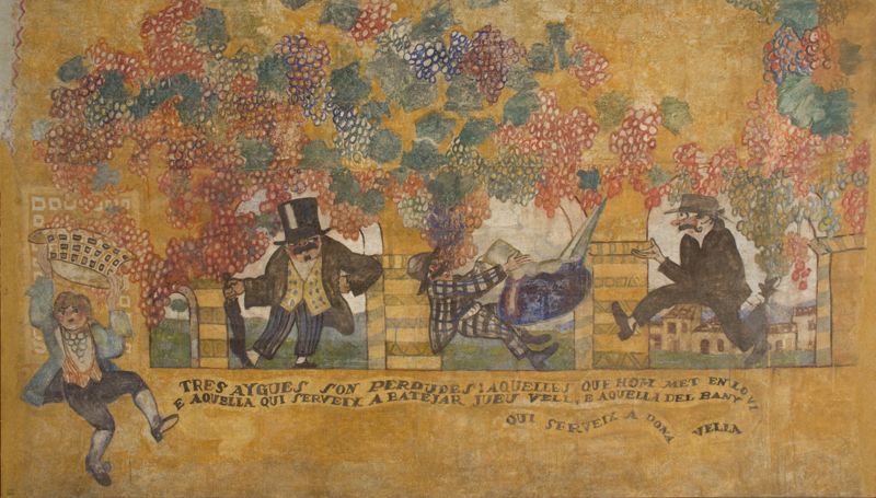 Fragment de Mural de les Galeries Laietanes Tres aigues són perdudes [mural paintings], Nogués, Xavier, 1915