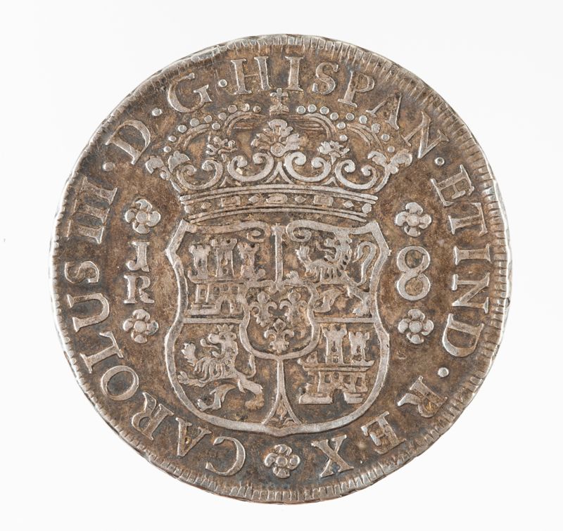 8 reials o 'rals' [coins], Carles III, Rei d'Espanya, 1770