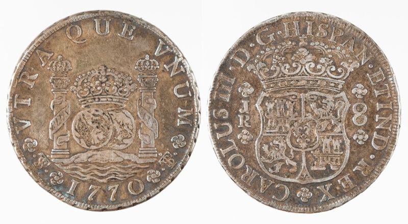 8 reials o 'rals' [moneda], Carles III, Rei d'Espanya, 1770