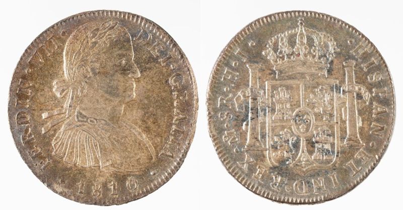 8 reials o 'rals' [moneda], Ferran VII, Rei d'Espanya, 1810