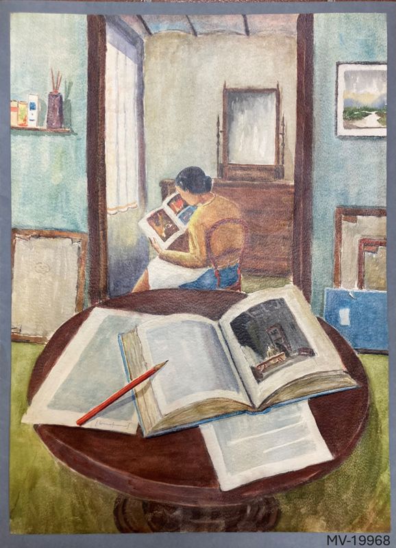 Interior amb figura / Racó del taller [aquarel·la], Comas i Pausas, Joan, 1955 - 2009