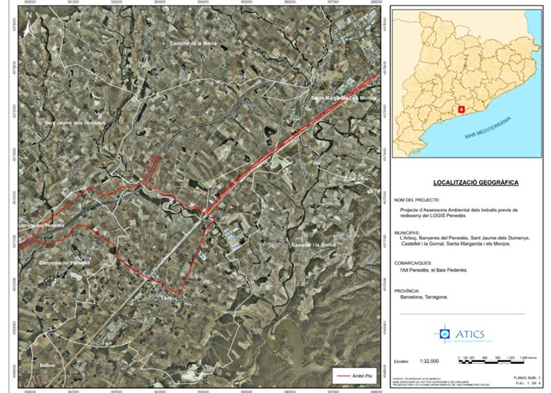 Prospecció superficial i estudi de l’afectació sobre el patrimoni cultural  (arqueològic, paleontològic i arquitectònic). Assessoria ambiental dels treballs previs de redisseny del LOGIS Penedès, Díaz Ortells, Jaume, Neolític, Romà i Modern