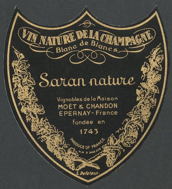 Saran nature. Möet & Chandon [bottle labels], Imprimerie L. Deletain, segona meitat del segle XX