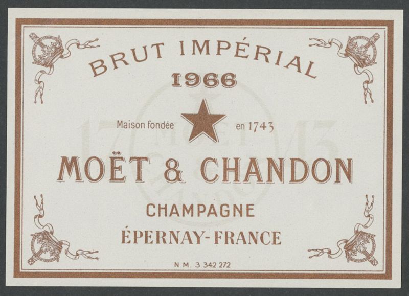 Brut Imperial 1966. Möet & Chandon [bottle labels], 1966
