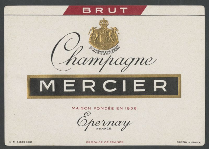 Brut. Champagne Mercier [bottle labels], segona meitat del segle XX